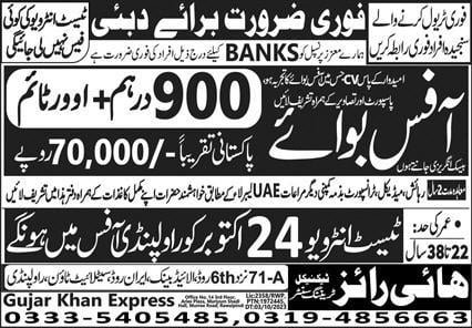 Jobs in dubai banks for Pakistani