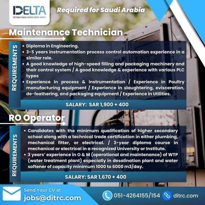 Saudi arabia technician jobs 2023