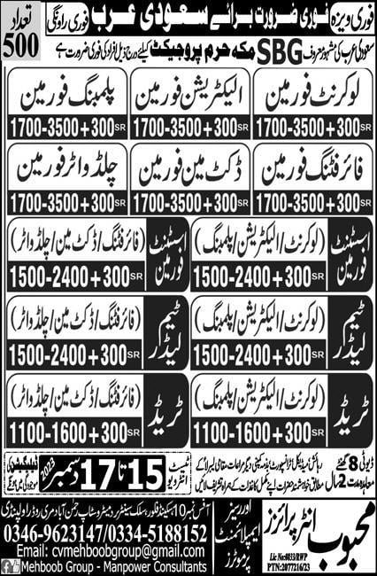 Urgent jobs in makkah saudi arabia 2024