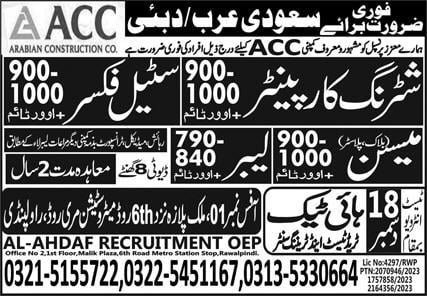 Arabian construction company jobs 2024