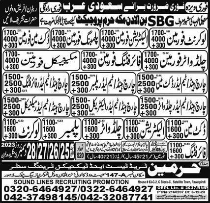 Plumbing jobs in saudi arabia 2024