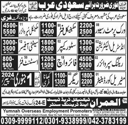 Petrochemical jobs in saudi arabia free visa for Pakistani