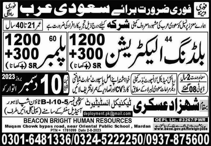 Building electrician jobs in saudi arabia 2024