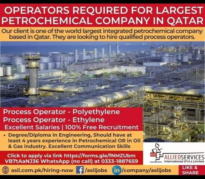 Petrochemical engineering jobs in Qatar 2024