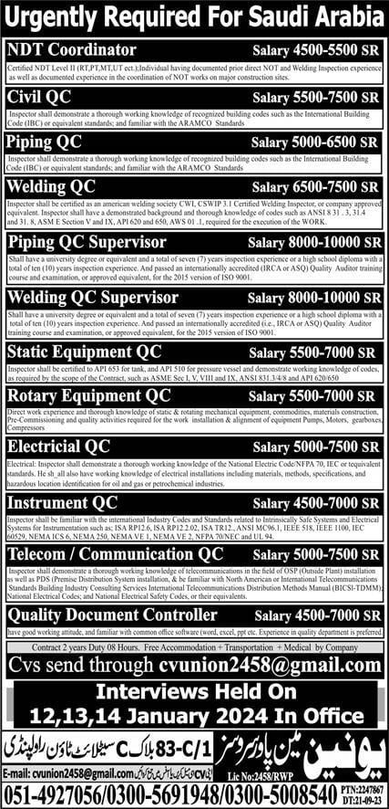 Urgent Telecom jobs in Saudi Arabia 2024