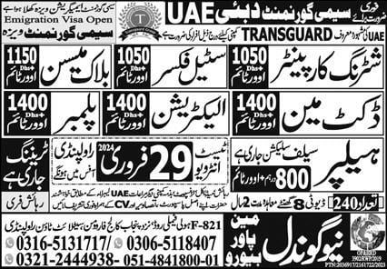 Transguard job vacancy in dubai 2024