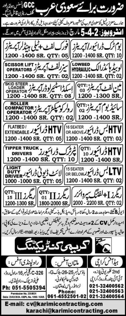 New job vacancies in saudi arabia 2024