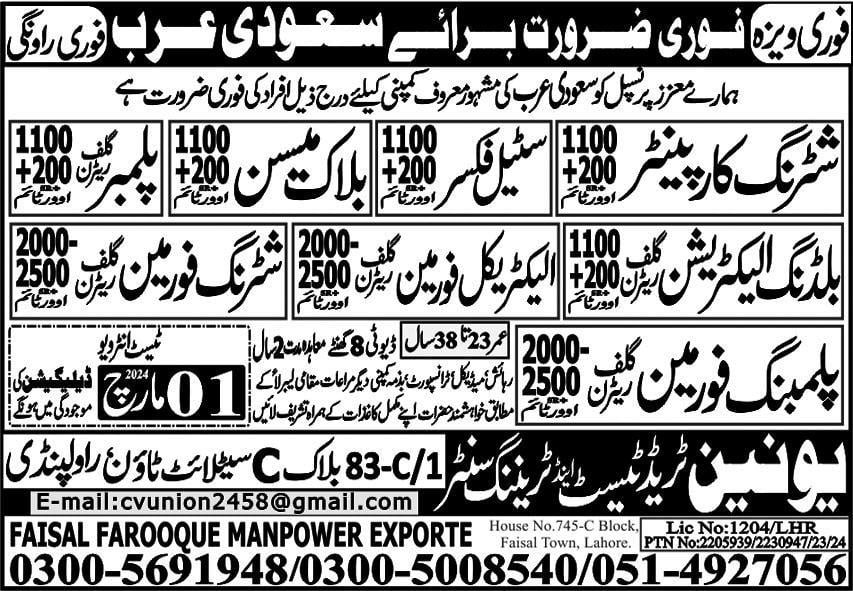 Saudi Arabia Electrician Vacancy 2024 Salary   1110835655 1 