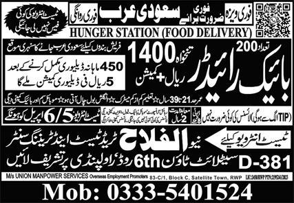 Hunger station job in riyadh 2024