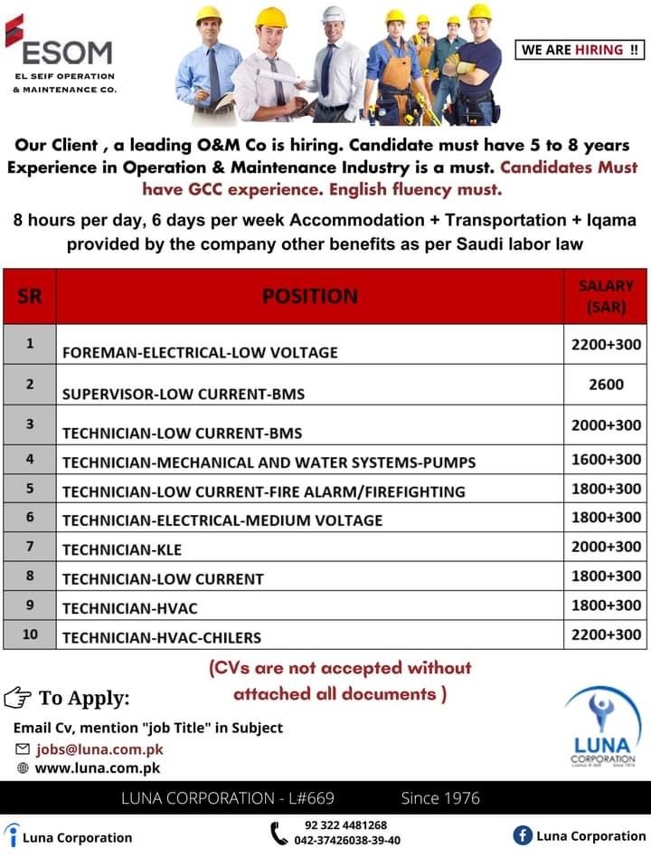 Al seif maintenance jobs in saudi arabia 2024