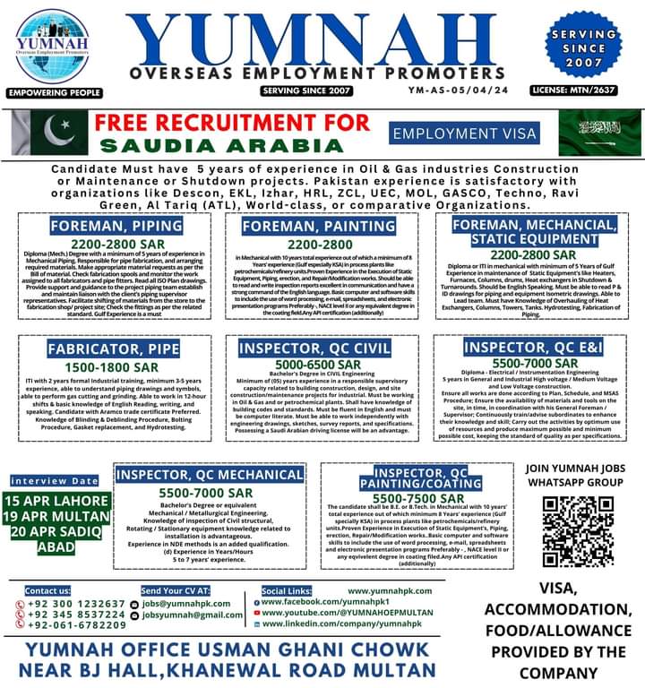 Saudi arabia free visa for pakistani