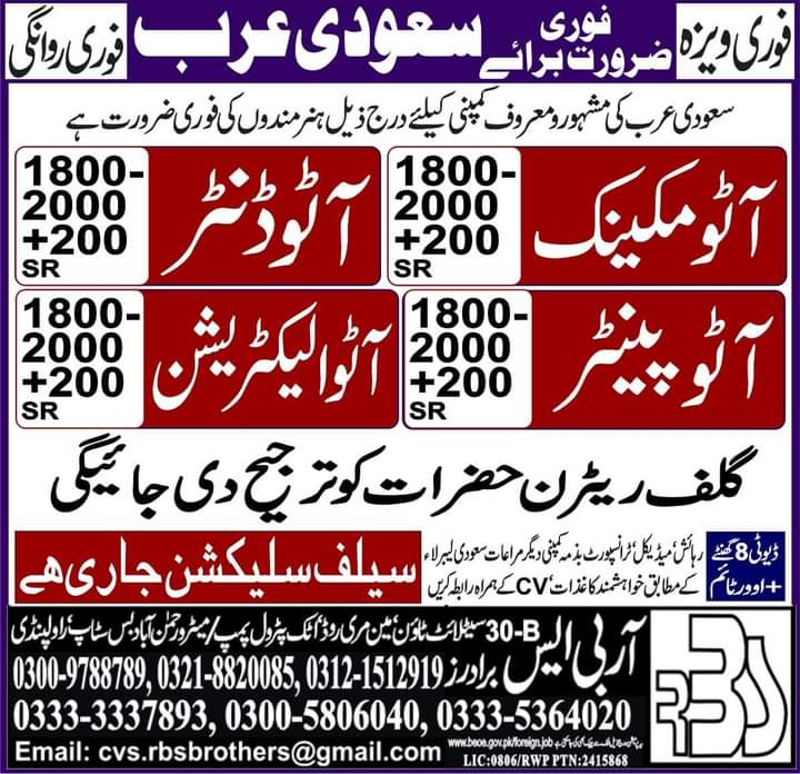 Auto denter jobs in saudi arabia 2024