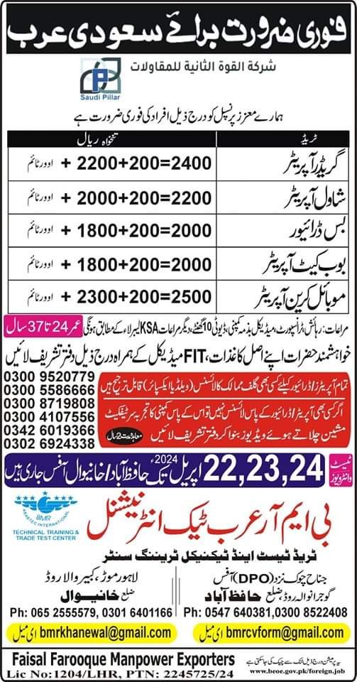 Saudi pillar company jobs