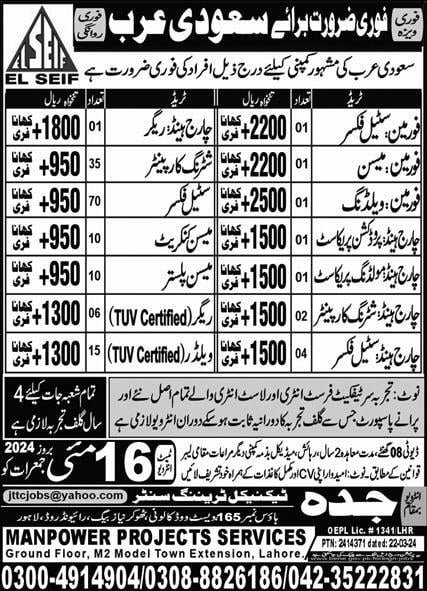 El seif job vacancies 2024