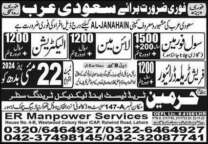 Al janahain company saudi arabia jobs