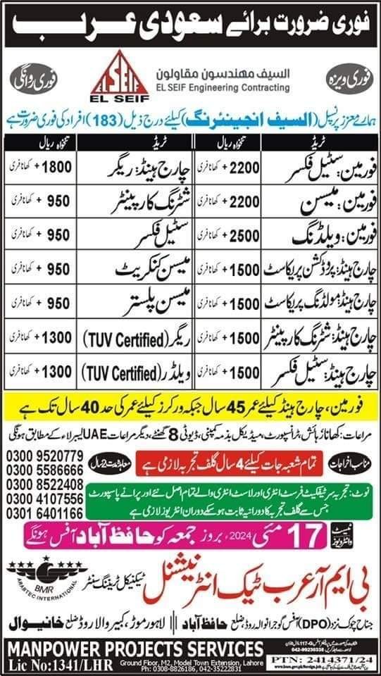 El seif Company in Saudi Arabia jobs 2024