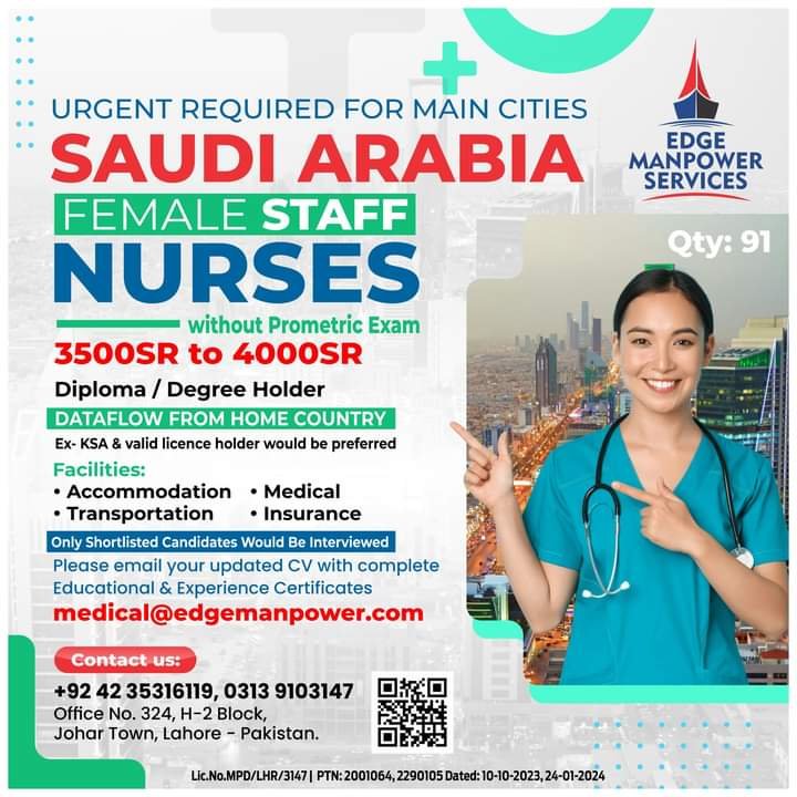 Nurses jobs in saudi arabia 2024