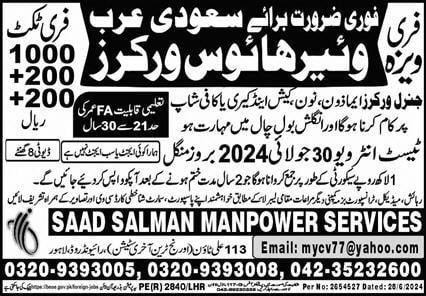 Amazon warehouse jobs in saudi arabia 2024