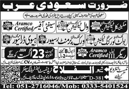 Work permit receiver job in saudi arabia 2024