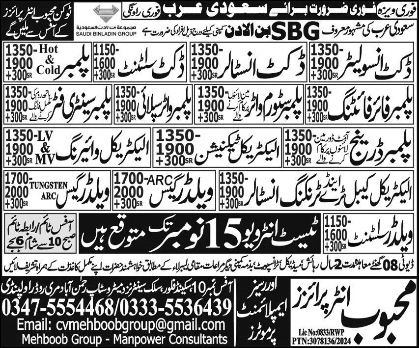 Electrical wiring jobs in saudi arabia 2024