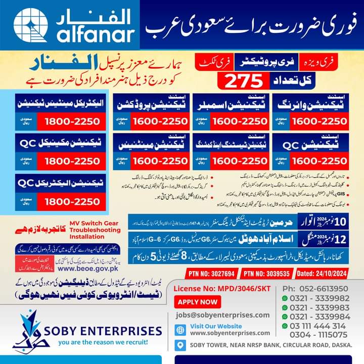 Alfanar company job vacancies in saudi arabia
