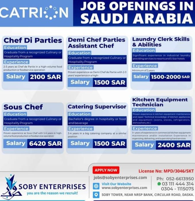 Catrion company saudi arabia jobs 2024