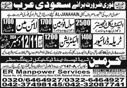 Al janahain company jobs in saudi arabia 2025