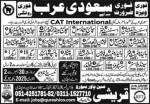 Cat international company job vacancies in saudi arabia 2025