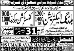 Construction worker Jobs in Saudi Arabia 2025