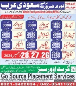 MESC company jobs in saudi arabia 2025