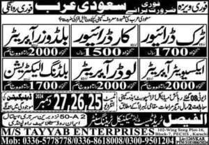 Building electrician job vacancies in saudi arabia 2025