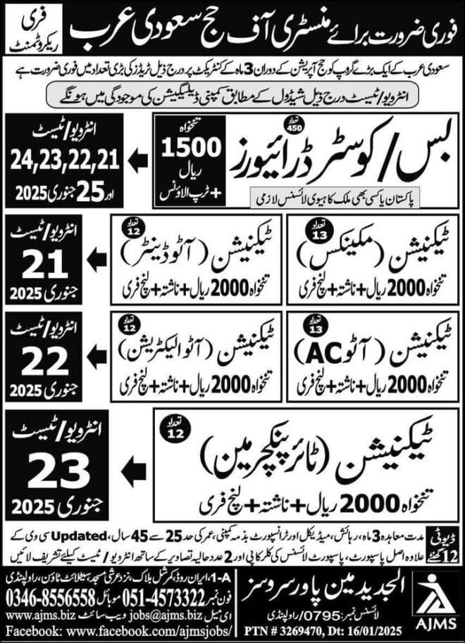 Ministry of haj job vacancies in Saudi Arabia 2025