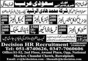 Hadi al rashid company saudi arabia jobs 2025