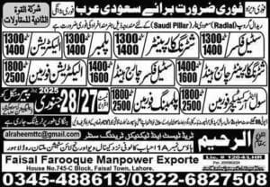 Saudi pillar company job vacancy in saudi arabia 2025