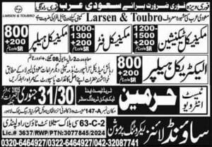 Larsen and turbo company job vacancy in saudi arabia 2025