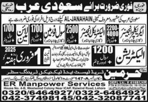 Al janahain Company jobs saudi arabia 2025