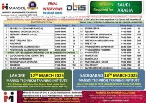 Free visa and ticket company jobs in saudi arabia 2025