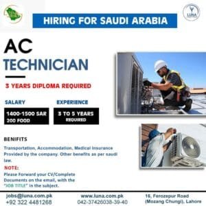 Ac technician saudi arabia Job vacancies 2025