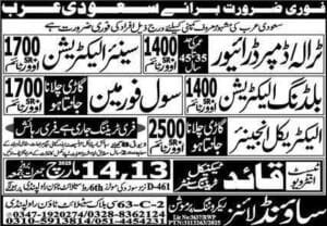 Construction worker job vacancies in saudi arabia 2025