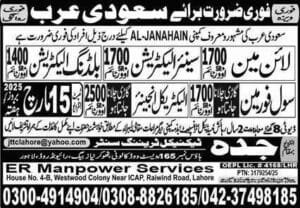Al janahain company saudi arabia job vacancies 2025
