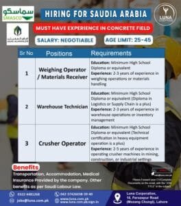 Smasco company saudi arabia job vacancies 2025