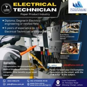 Electrical Jobs vacancies in saudi arabia 2025