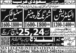 Steel fixer visa Jobs vacancies in saudi arabia 2025