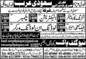Loading unloading Job vacancy in saudi arabia 2025