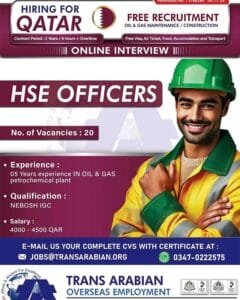 Oil and gas company Job vacancy in Qatar 2025