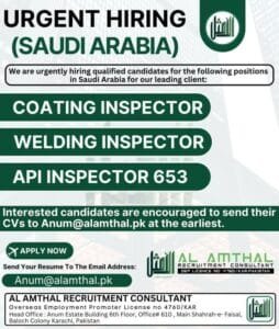Coating inspector Jobs vacancies in saudi arabia 2025