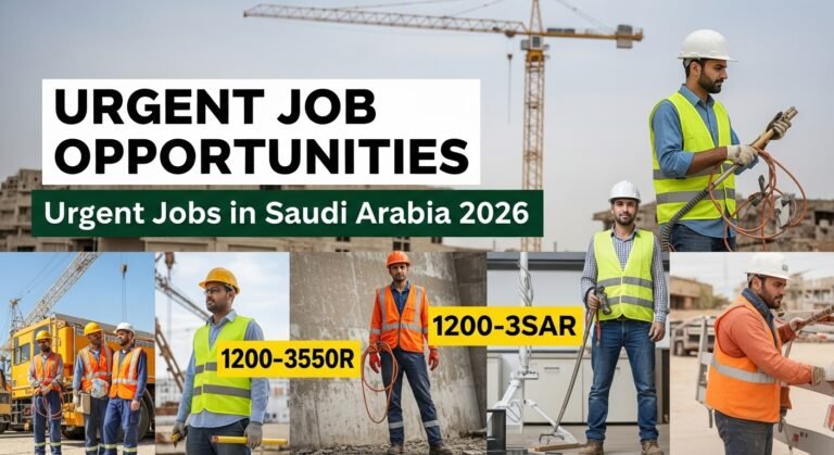 Urgent Job Opportunities in Saudi Arabia for Pakistani Workers – Complete Guide 2026